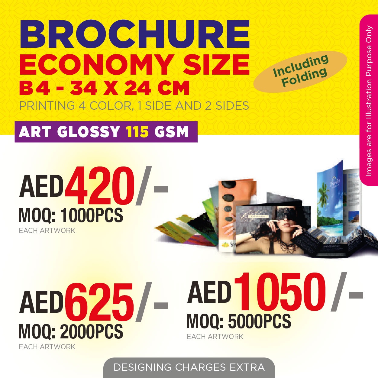 B4 Glossy Brochure Printing UAE | 115 GSM Art Paper Brochures